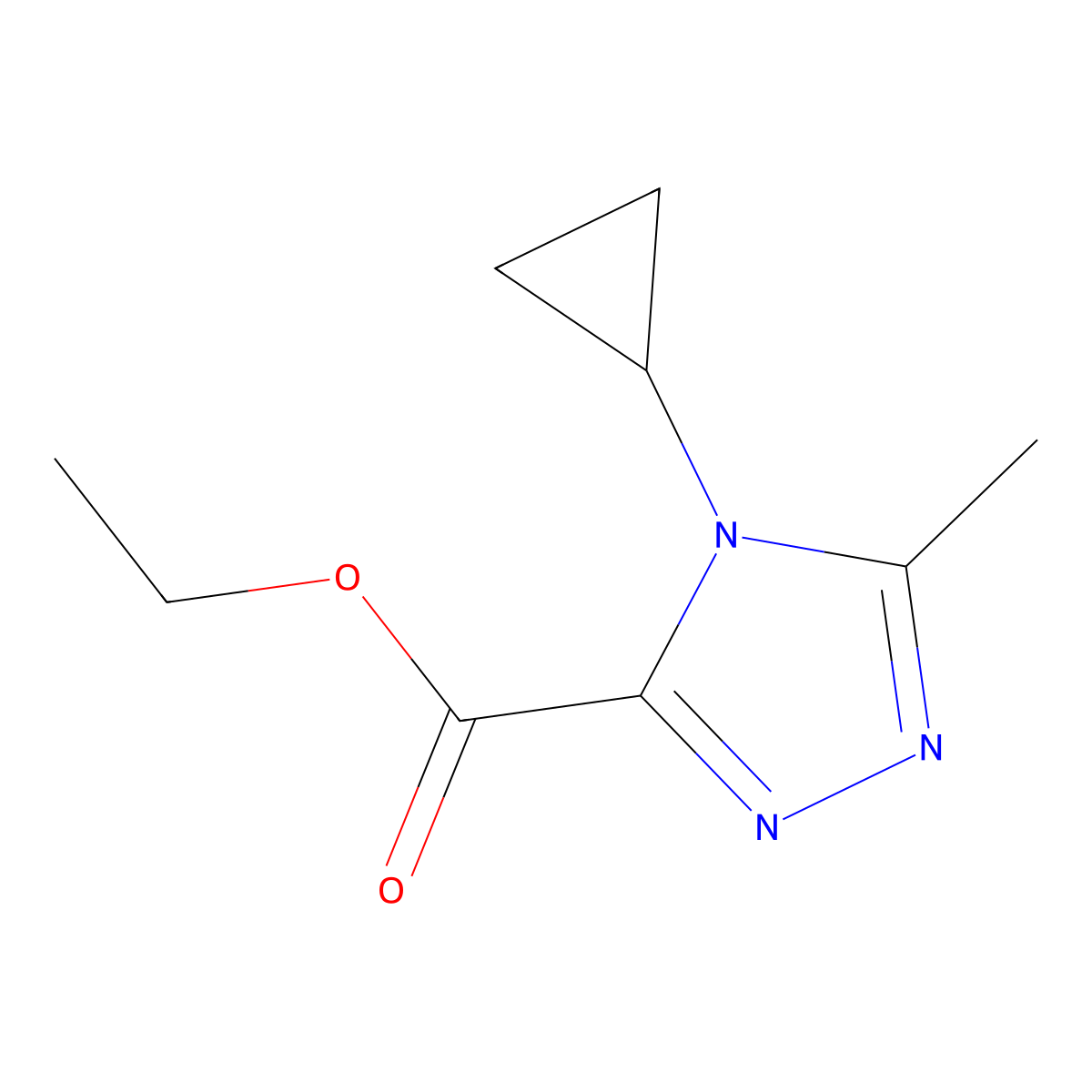 ethyl 4-cyclopropyl-5-methyl-4H-1,2,4-triazole-3-carboxylate molecular structure, CAS 1342499-38-0