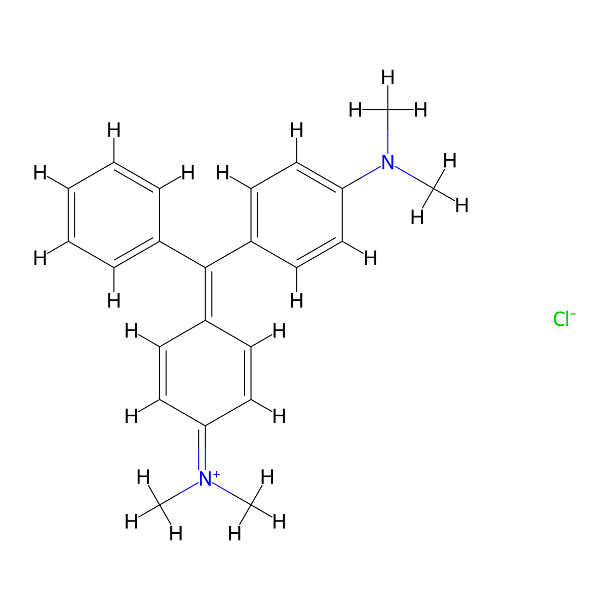 Malachite Green molecular structure, CAS 13425-25-7
