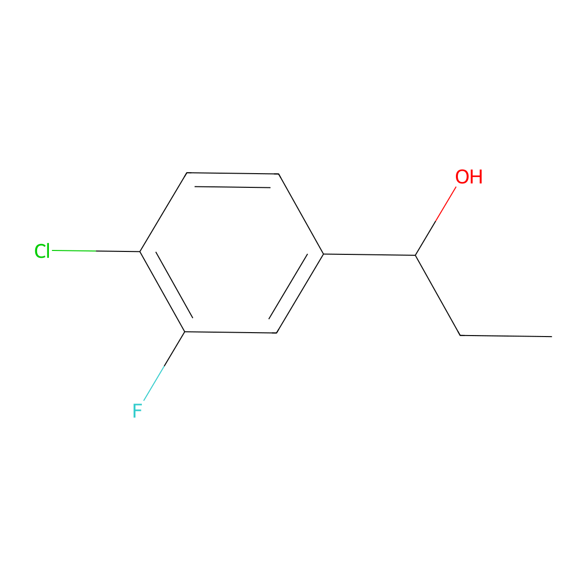 1-(4-Chloro-3-fluorophenyl)propan-1-ol molecular structure, CAS 1342500-52-0