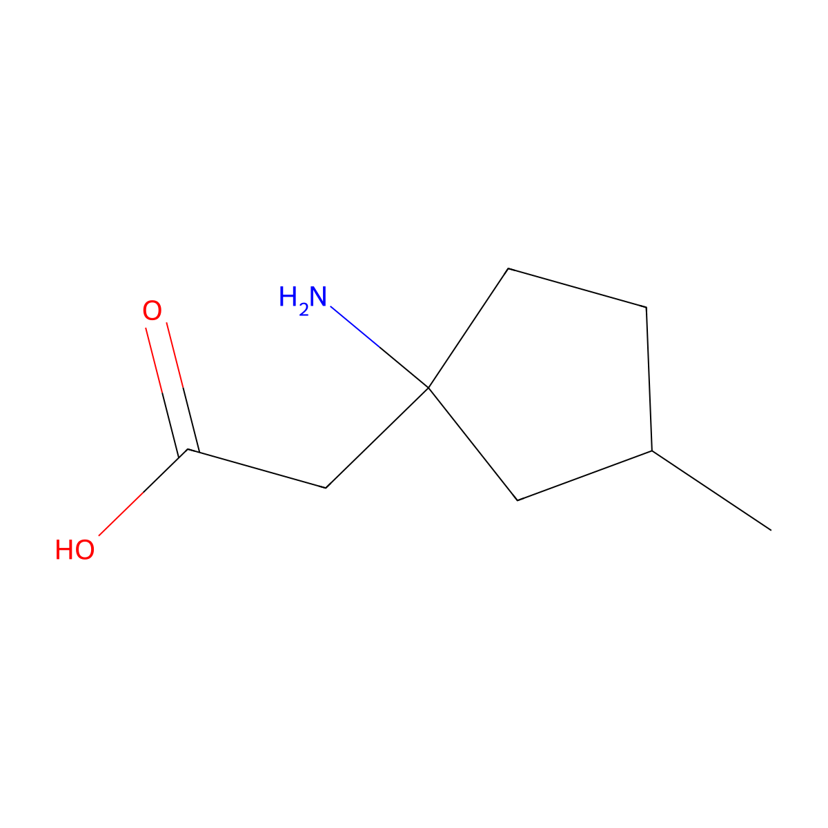 2-(1-Amino-3-methylcyclopentyl)acetic acid molecular structure, CAS 1342502-37-7