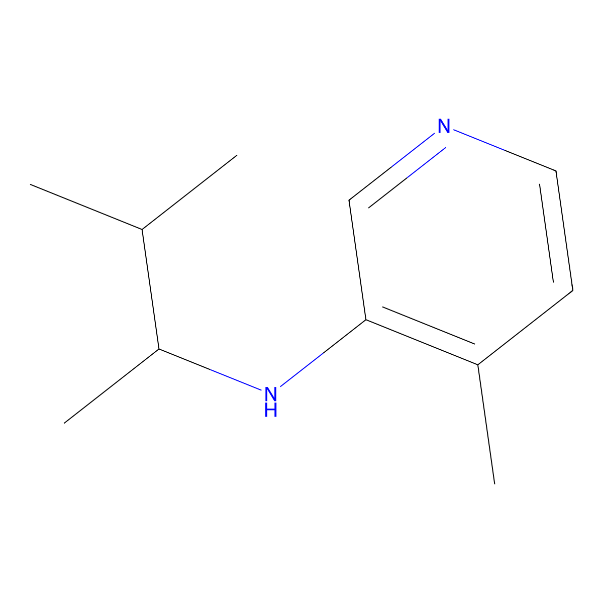 4-methyl-N-(3-methylbutan-2-yl)pyridin-3-amine molecular structure, CAS 1342503-27-8