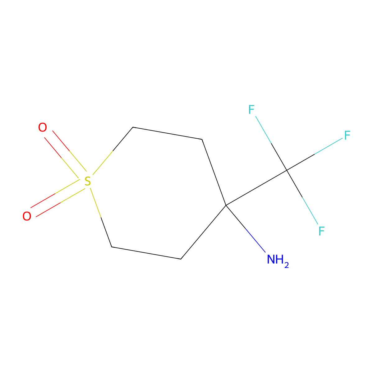 4-Amino-4-(trifluoromethyl)tetrahydro-2h-thiopyran 1,1-dioxide molecular structure, CAS 1342507-71-4