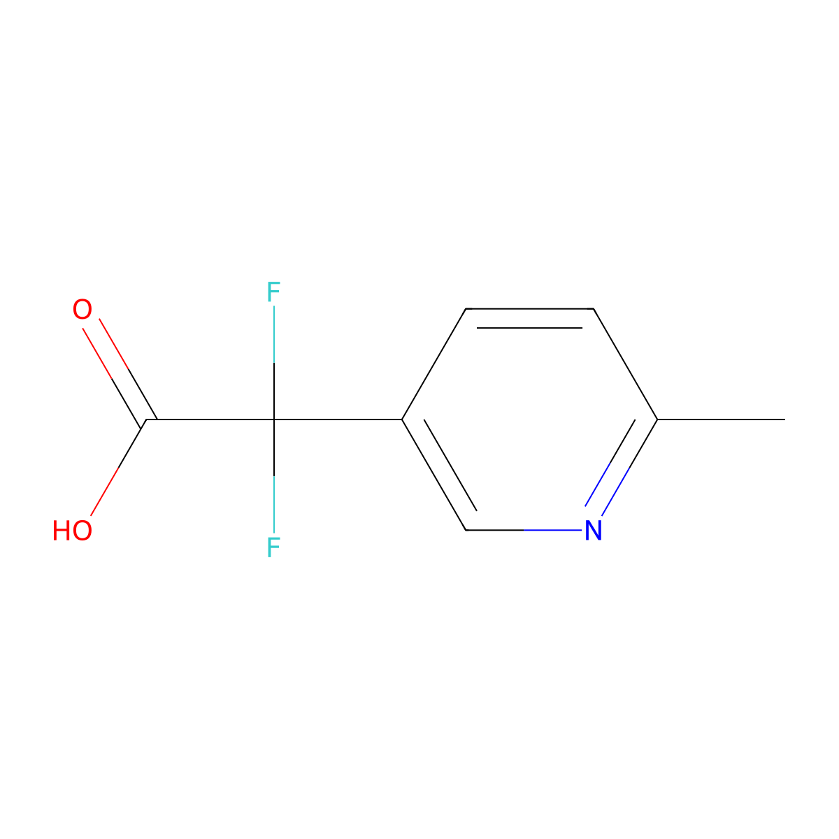 2,2-Difluoro-2-(6-methylpyridin-3-yl)acetic acid molecular structure, CAS 1342509-23-2