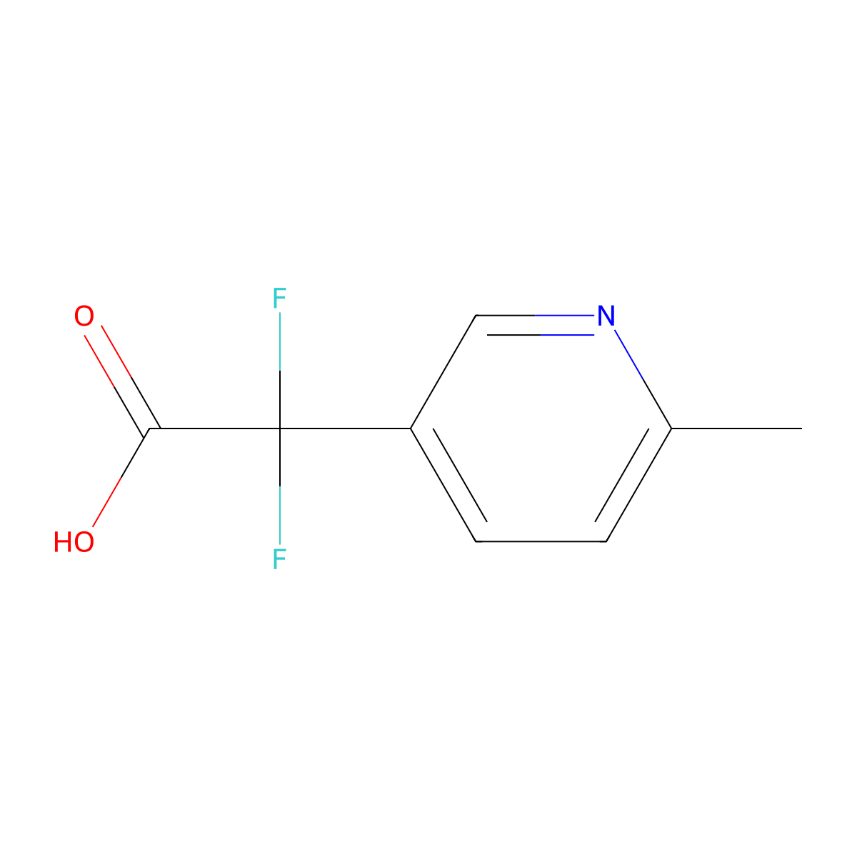 2,2-Difluoro-2-(6-methylpyridin-3-yl)acetic acid molecular structure, CAS 1342509-23-2