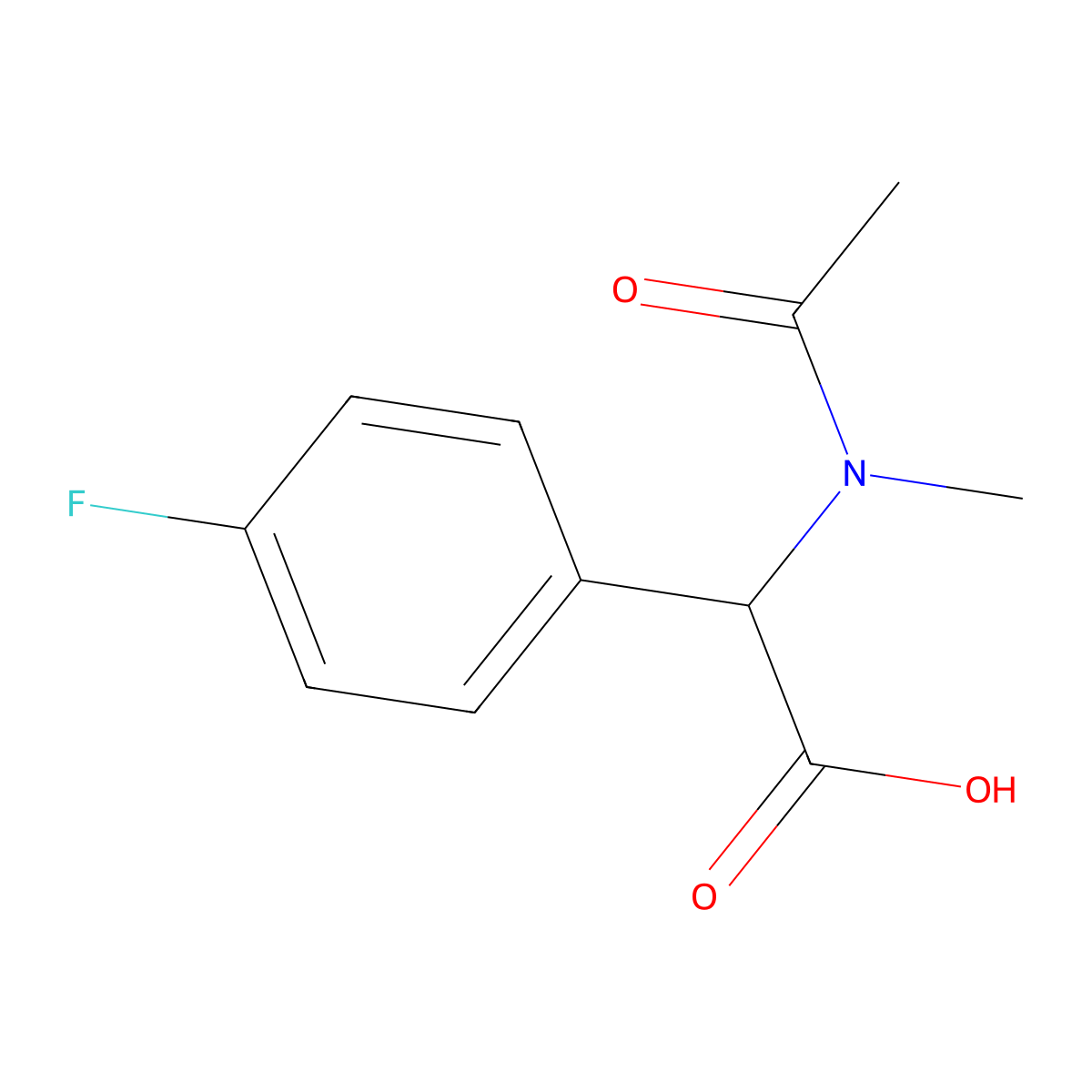 2-(4-fluorophenyl)-2-(N-methylacetamido)acetic acid molecular structure, CAS 1342509-49-2