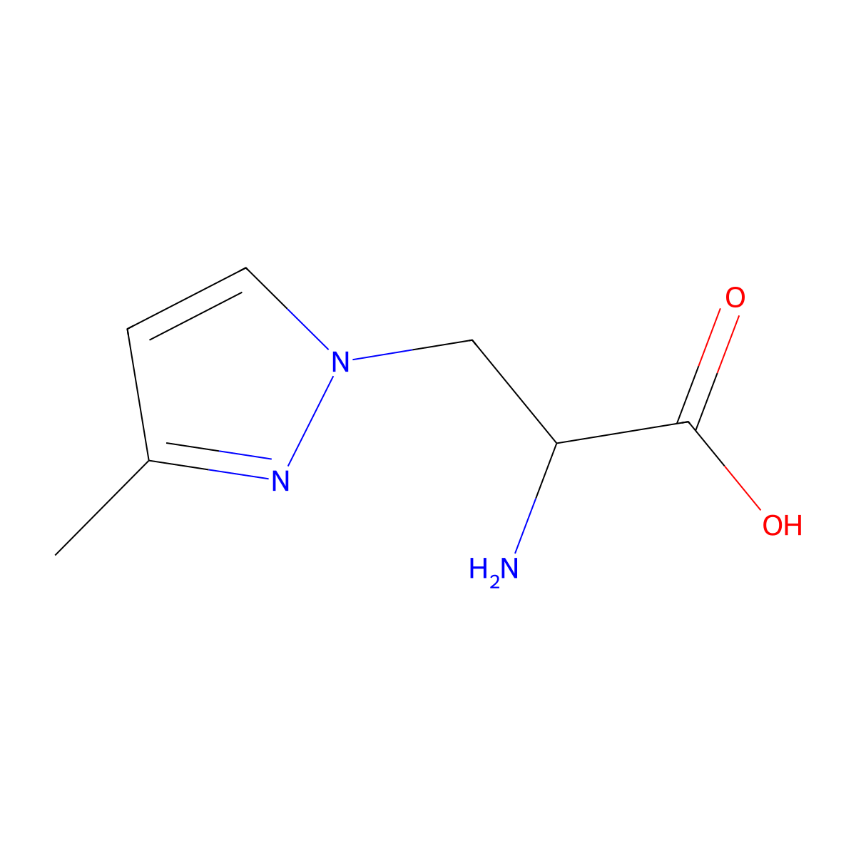 2-amino-3-(3-methyl-1H-pyrazol-1-yl)propanoic acid molecular structure, CAS 1342510-00-2