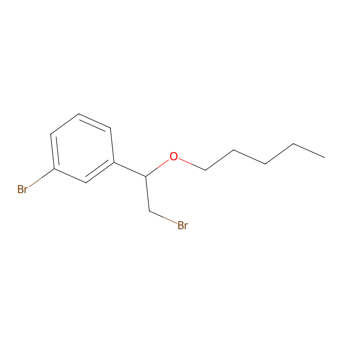 1-Bromo-3-(2-bromo-1-(pentyloxy)ethyl)benzene molecular structure, CAS 1342510-03-5
