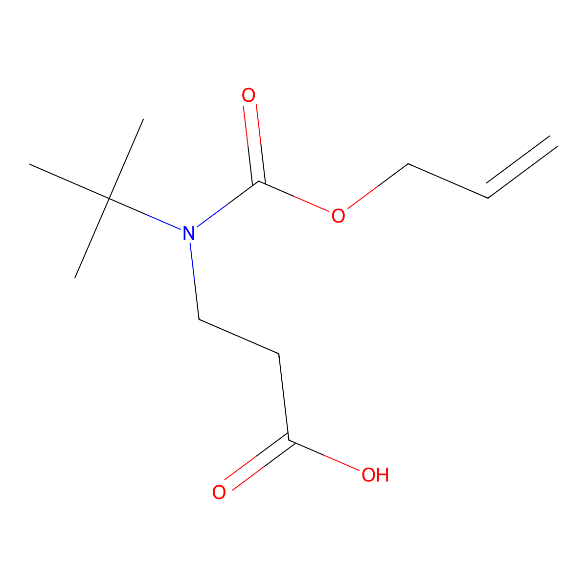 3-{Tert-butyl[(prop-2-en-1-yloxy)carbonyl]amino}propanoic acid molecular structure, CAS 1342510-12-6