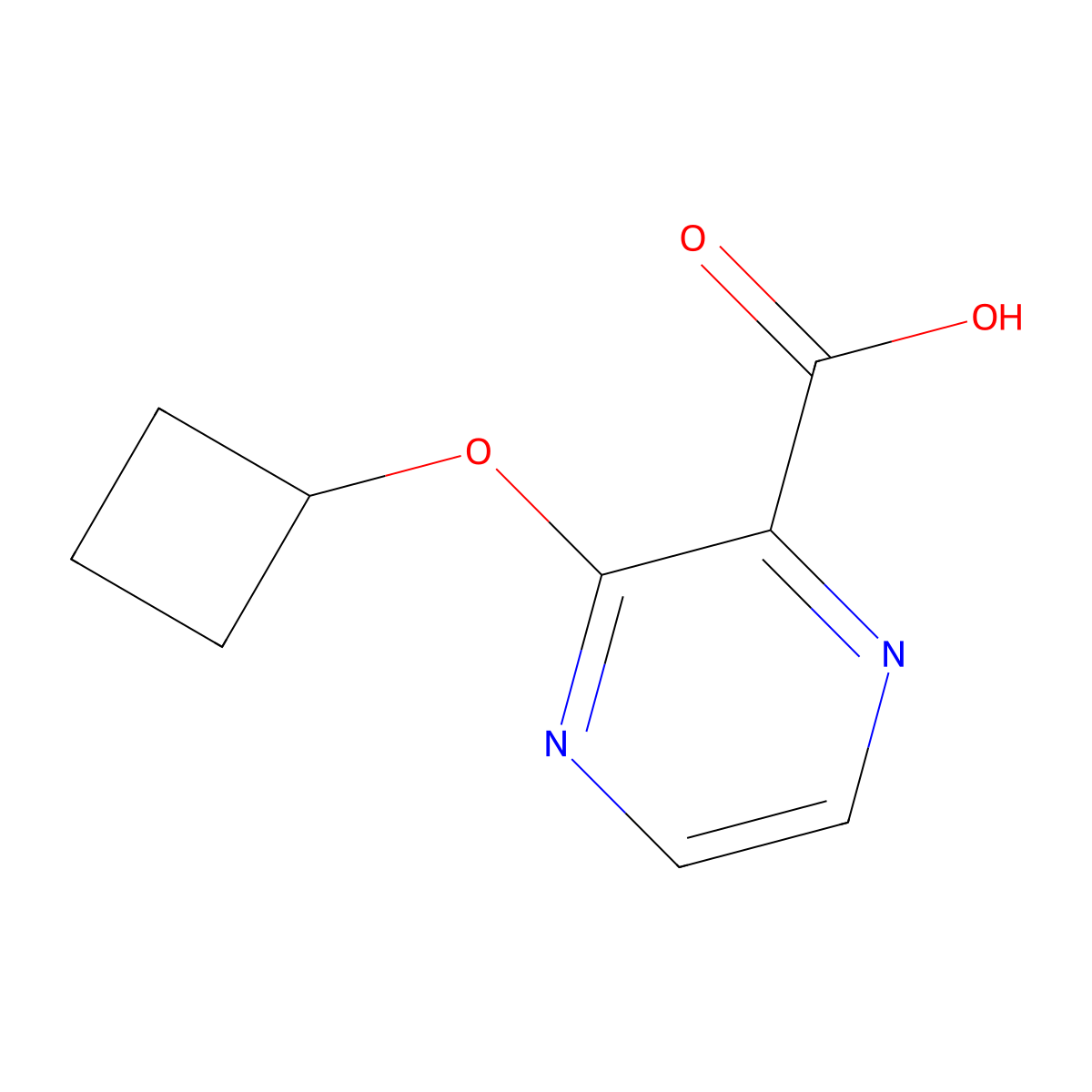 3-Cyclobutoxypyrazine-2-carboxylic acid molecular structure, CAS 1342510-36-4