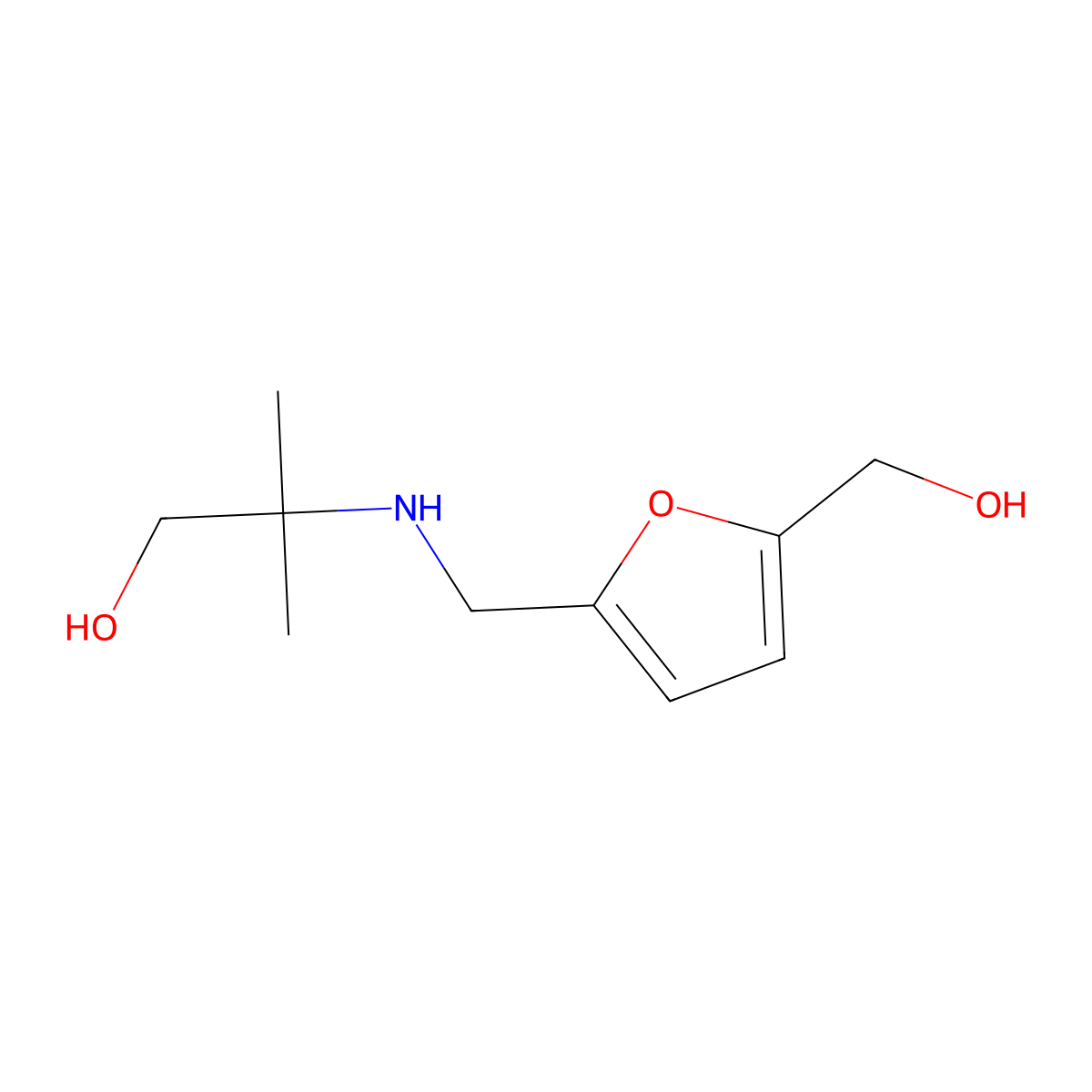 2-({[5-(Hydroxymethyl)furan-2-yl]methyl}amino)-2-methylpropan-1-ol molecular structure, CAS 1342515-03-0