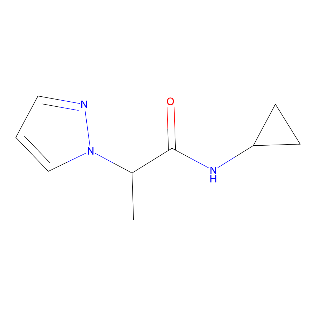 N-cyclopropyl-2-(1H-pyrazol-1-yl)propanamide molecular structure, CAS 1342518-13-1