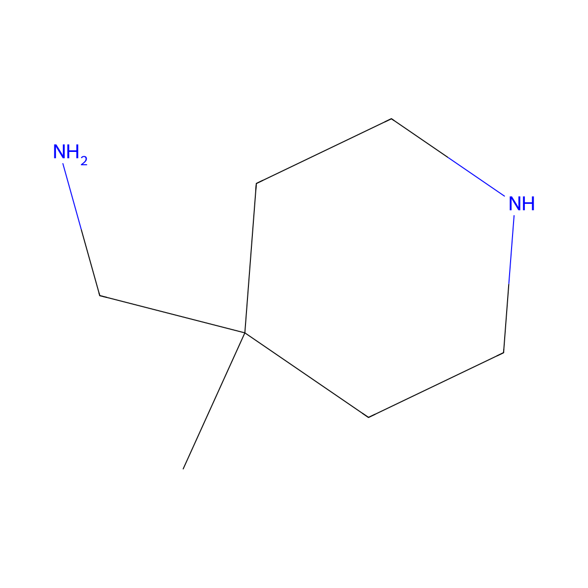 (4-Methylpiperidin-4-yl)methanamine molecular structure, CAS 1342518-35-7