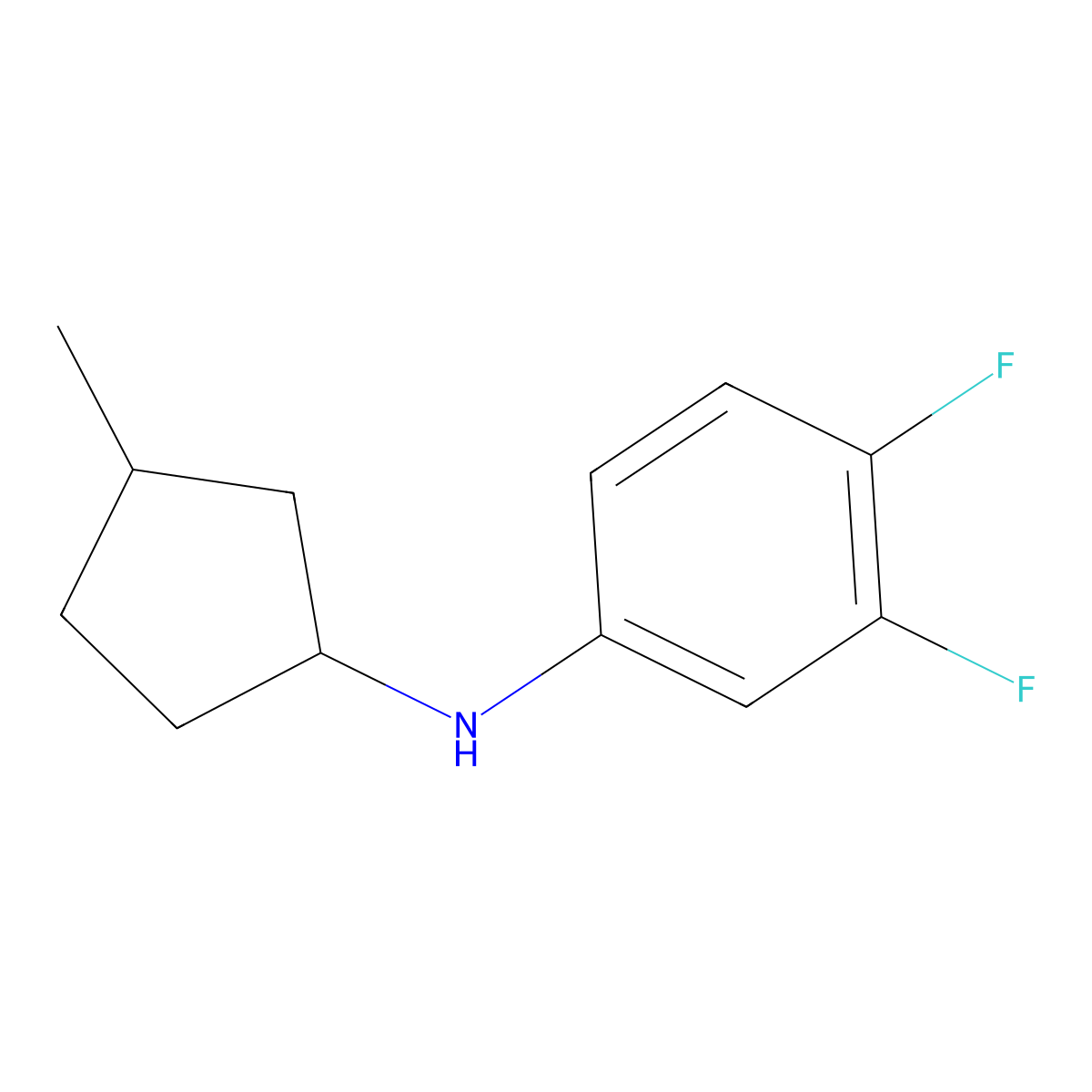 3,4-difluoro-N-(3-methylcyclopentyl)aniline molecular structure, CAS 1342518-37-9