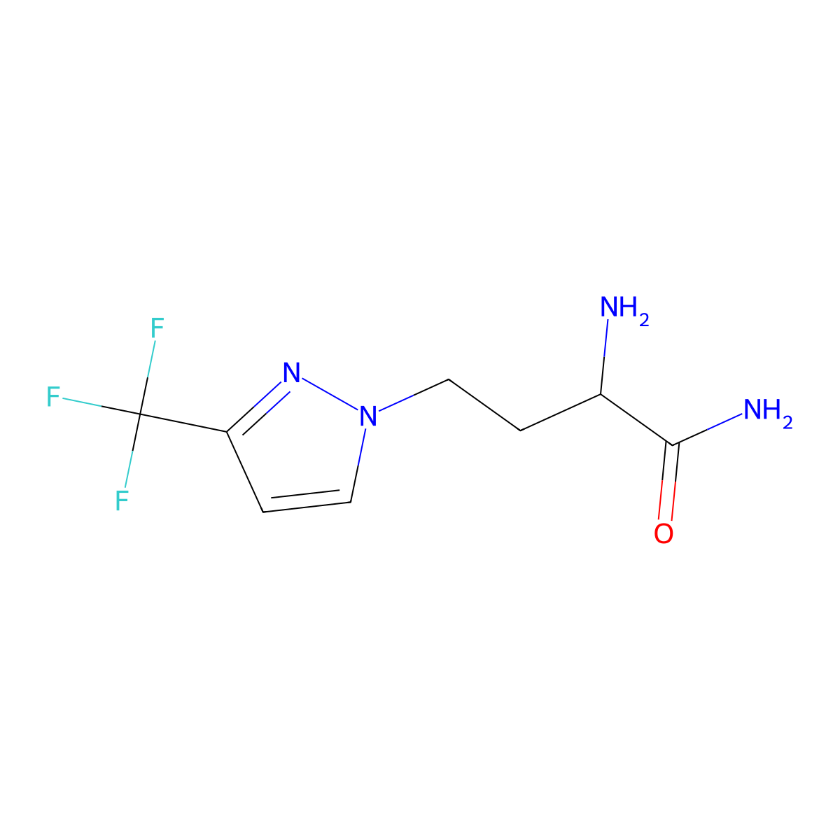 2-Amino-4-(3-(trifluoromethyl)-1h-pyrazol-1-yl)butanamide molecular structure, CAS 1342520-07-3