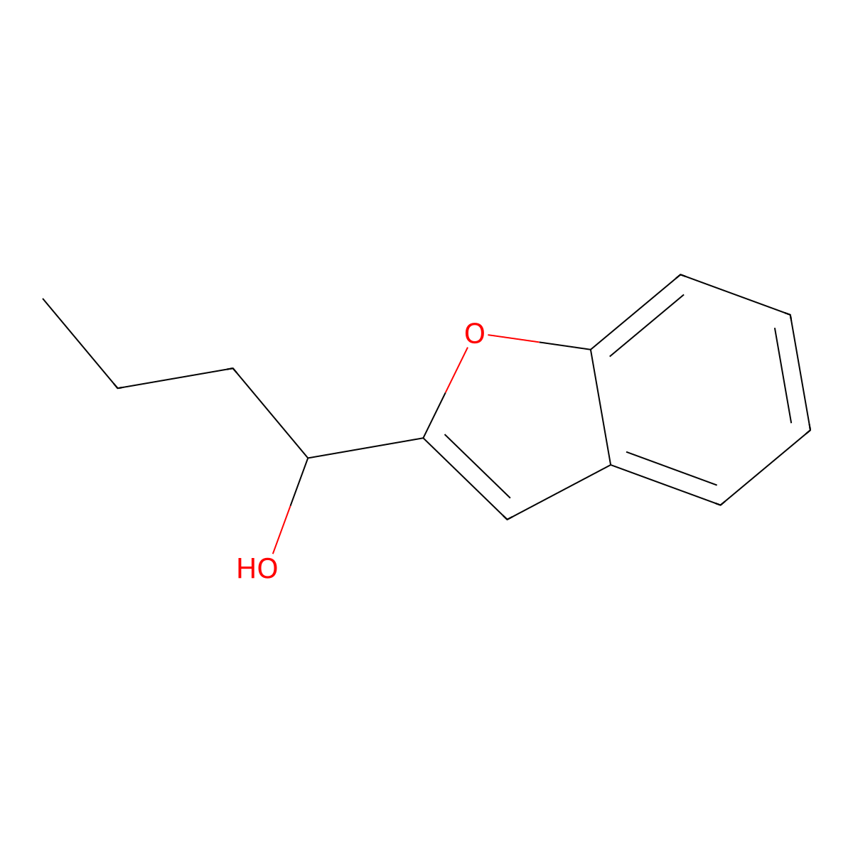1-(1-Benzofuran-2-yl)butan-1-ol molecular structure, CAS 1342520-64-2