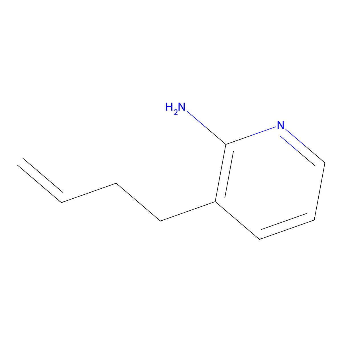 3-(But-3-en-1-yl)pyridin-2-amine molecular structure, CAS 1342521-30-5