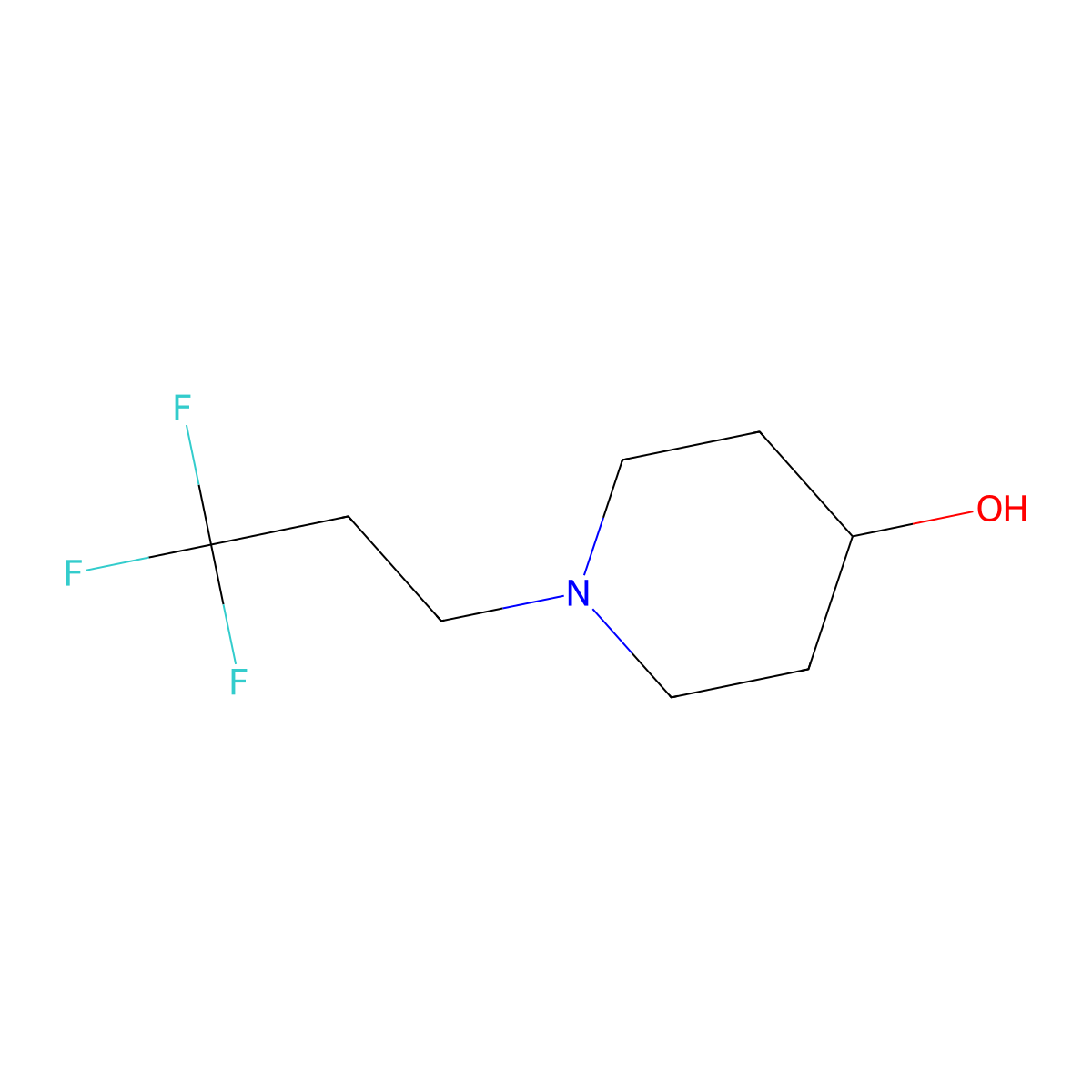 1-(3,3,3-Trifluoropropyl)piperidin-4-ol molecular structure, CAS 1342521-38-3