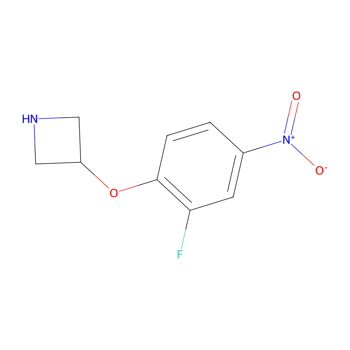 3-(2-Fluoro-4-nitrophenoxy)azetidine molecular structure, CAS 1342522-43-3