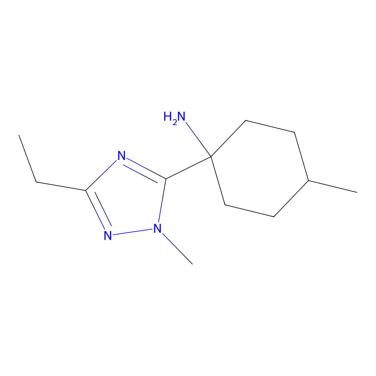 1-(3-Ethyl-1-methyl-1h-1,2,4-triazol-5-yl)-4-methylcyclohexan-1-amine molecular structure, CAS 1342522-56-8