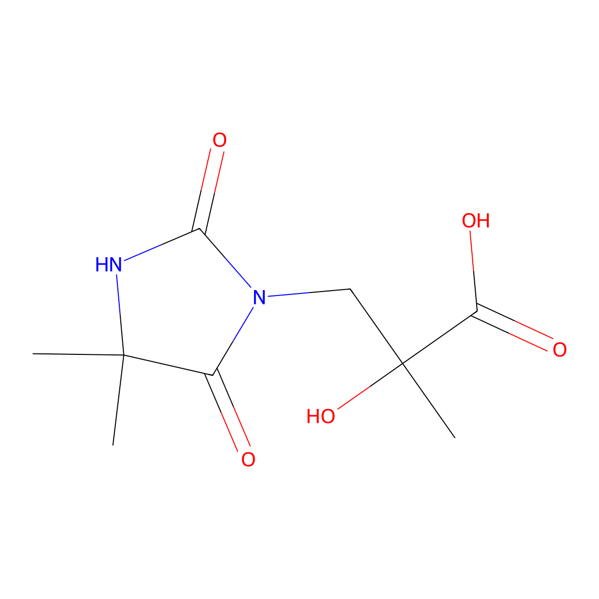 3-(4,4-Dimethyl-2,5-dioxoimidazolidin-1-yl)-2-hydroxy-2-methylpropanoic acid molecular structure, CAS 1342524-14-4
