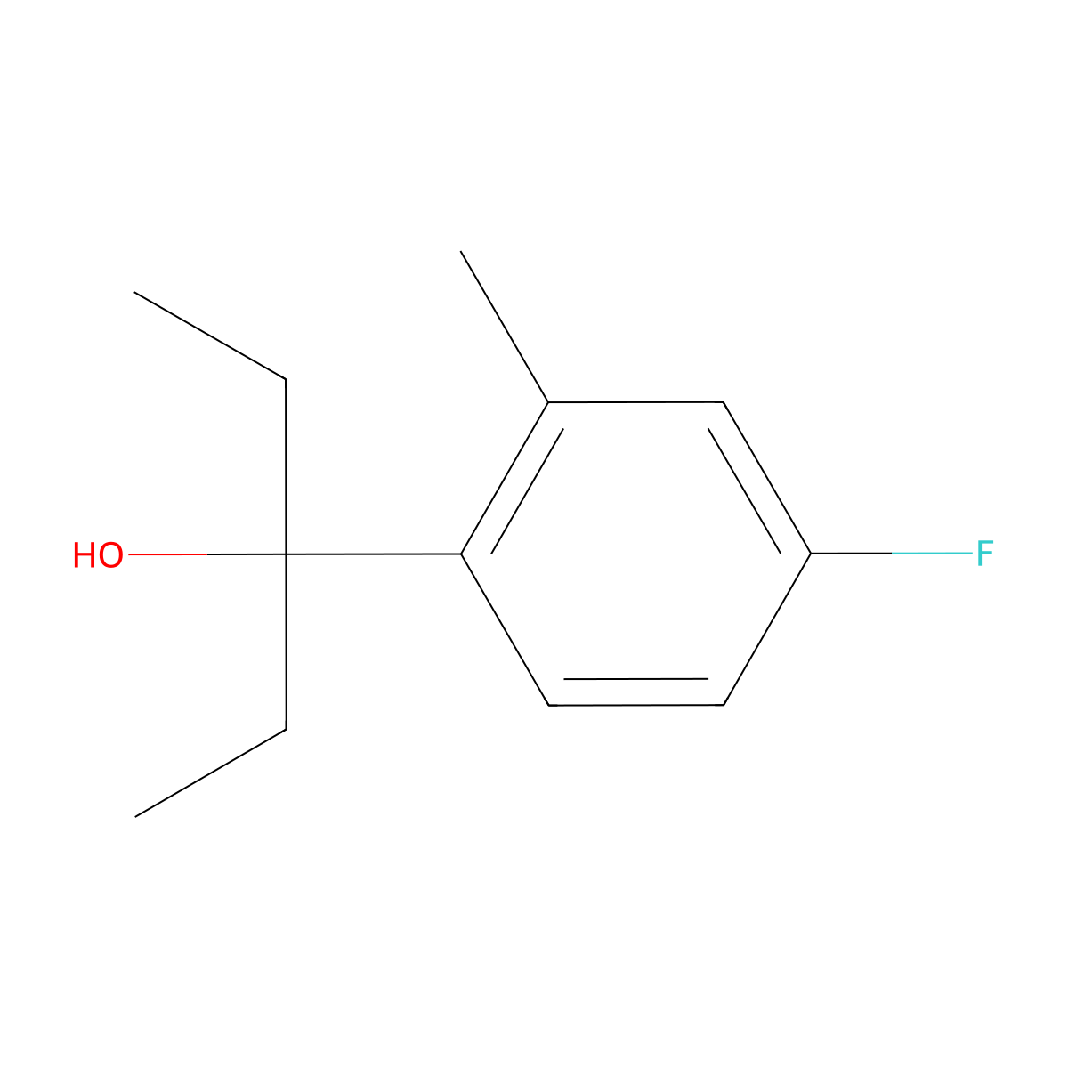 3-(4-Fluoro-2-methylphenyl)-3-pentanol molecular structure, CAS 1342525-54-5
