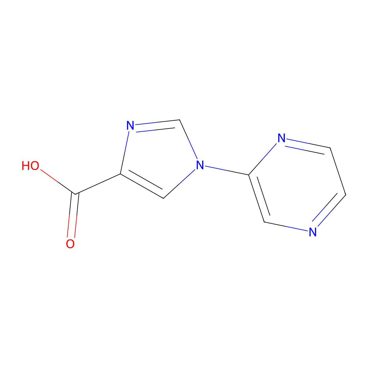1-(Pyrazin-2-yl)-1H-imidazole-4-carboxylic acid molecular structure, CAS 1342526-35-5