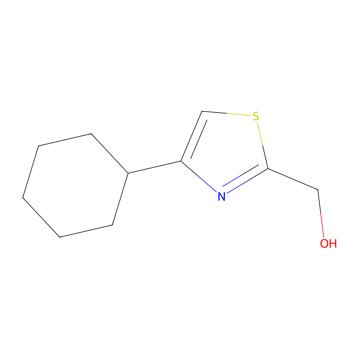 (4-Cyclohexyl-1,3-thiazol-2-yl)methanol molecular structure, CAS 1342526-88-8