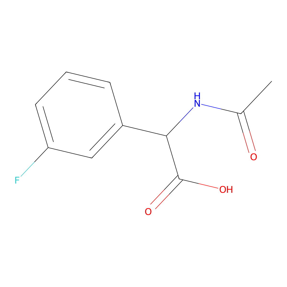 2-Acetamido-2-(3-fluorophenyl)acetic acid molecular structure, CAS 1342527-03-0
