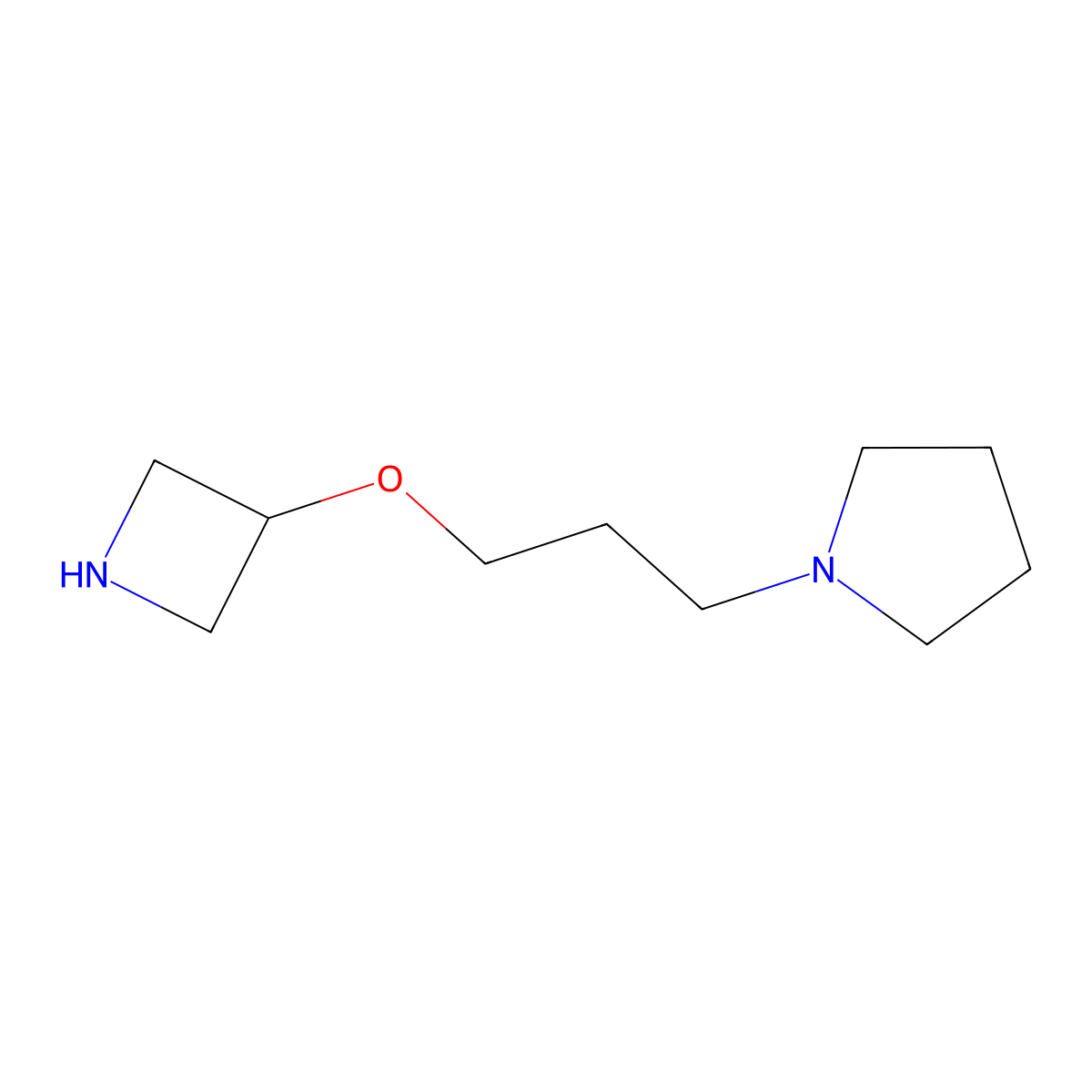 1-[3-(Azetidin-3-yloxy)propyl]pyrrolidine molecular structure, CAS 1342528-17-9