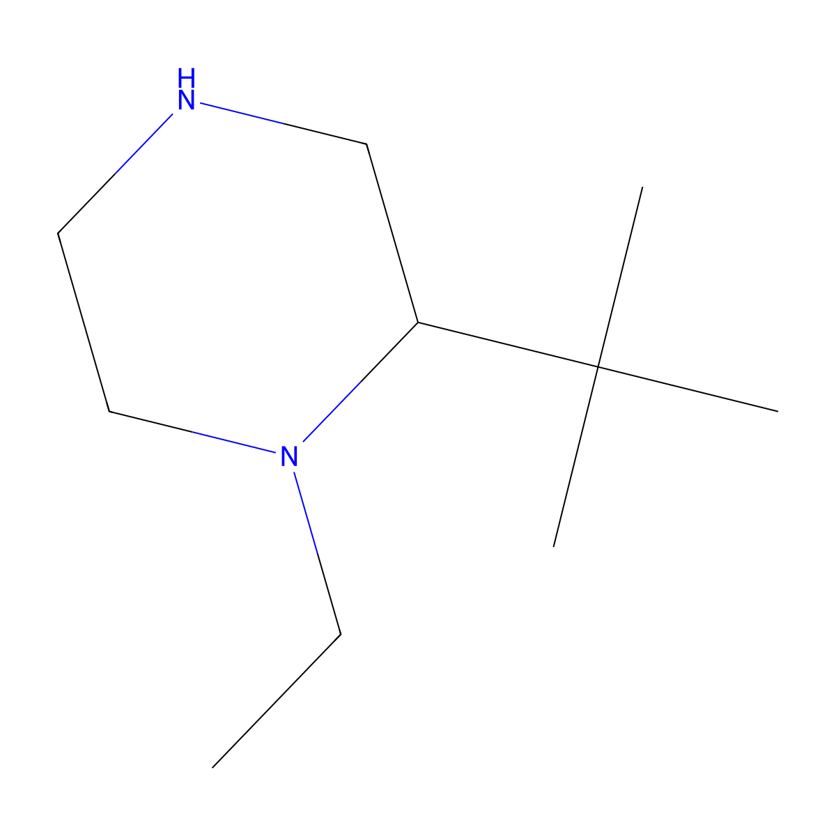 2-Tert-butyl-1-ethylpiperazine molecular structure, CAS 1342529-61-6