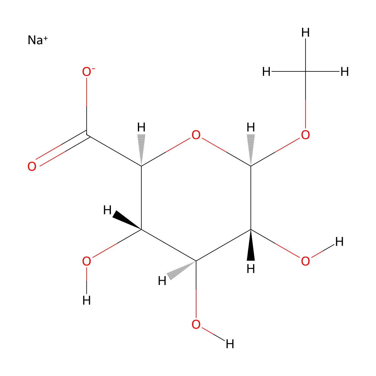 1-O-Methyl-beta-D-glucuronic acid, sodium salt molecular structure, CAS 134253-42-2