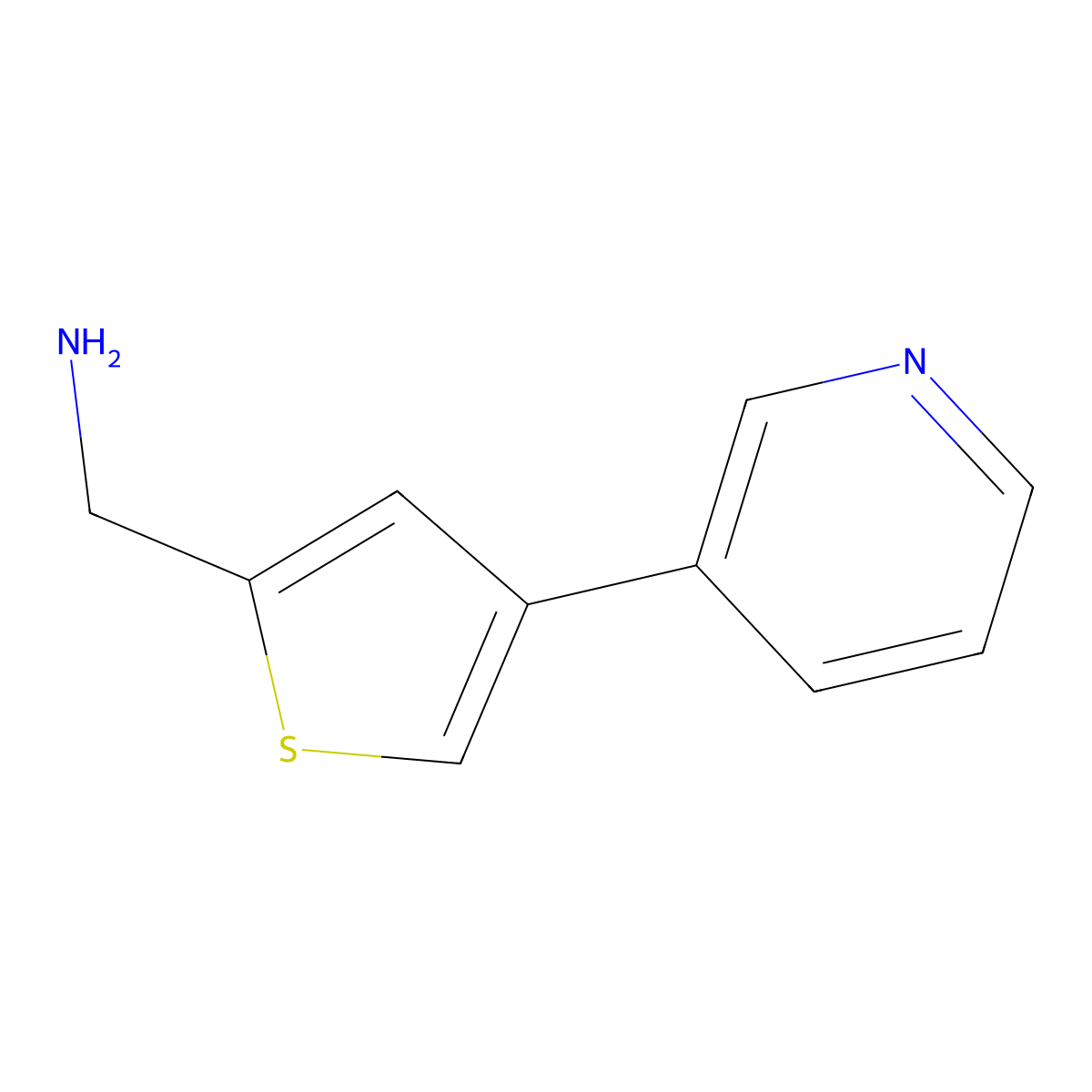 (4-(Pyridin-3-yl)thiophen-2-yl)methanamine molecular structure, CAS 1342530-27-1