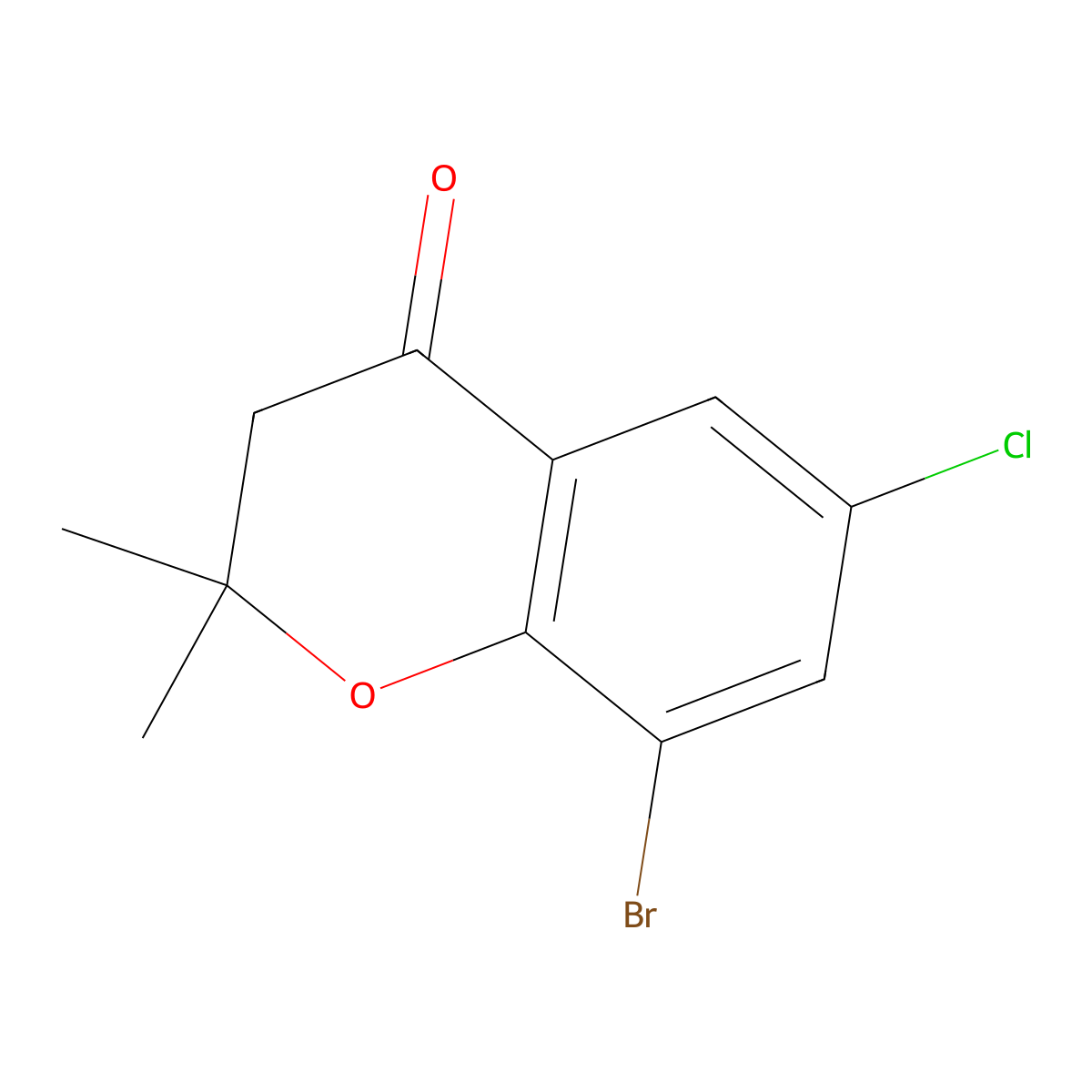 8-Bromo-6-chloro-2,2-dimethylchroman-4-one molecular structure, CAS 1342530-69-1