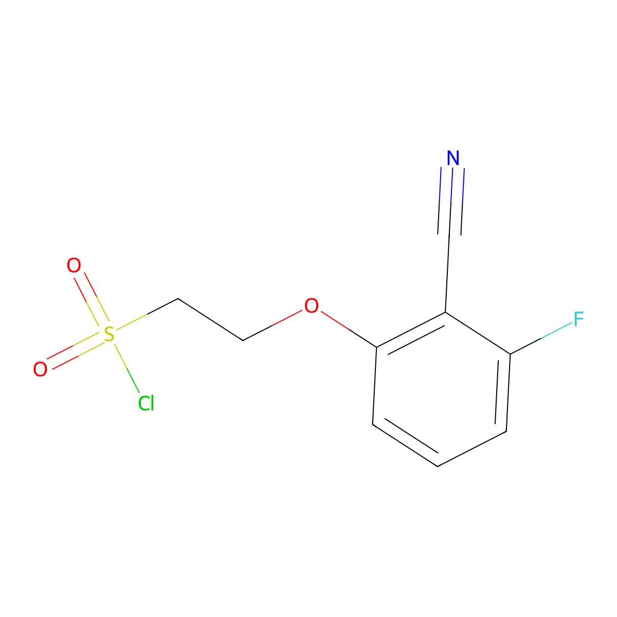 2-(2-Cyano-3-fluorophenoxy)ethane-1-sulfonyl chloride molecular structure, CAS 1342533-24-7