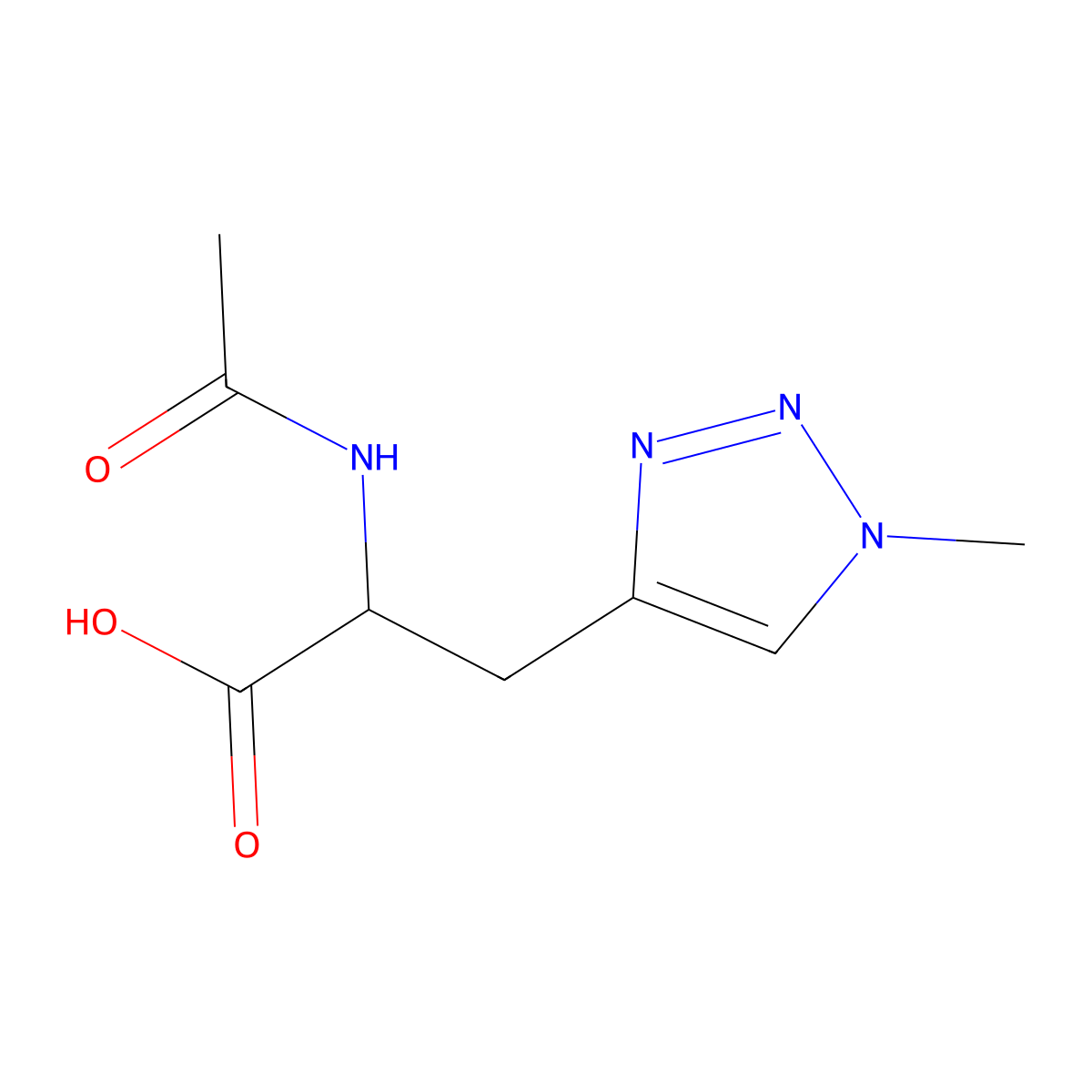 2-acetamido-3-(1-methyl-1H-1,2,3-triazol-4-yl)propanoic acid molecular structure, CAS 1342536-58-6
