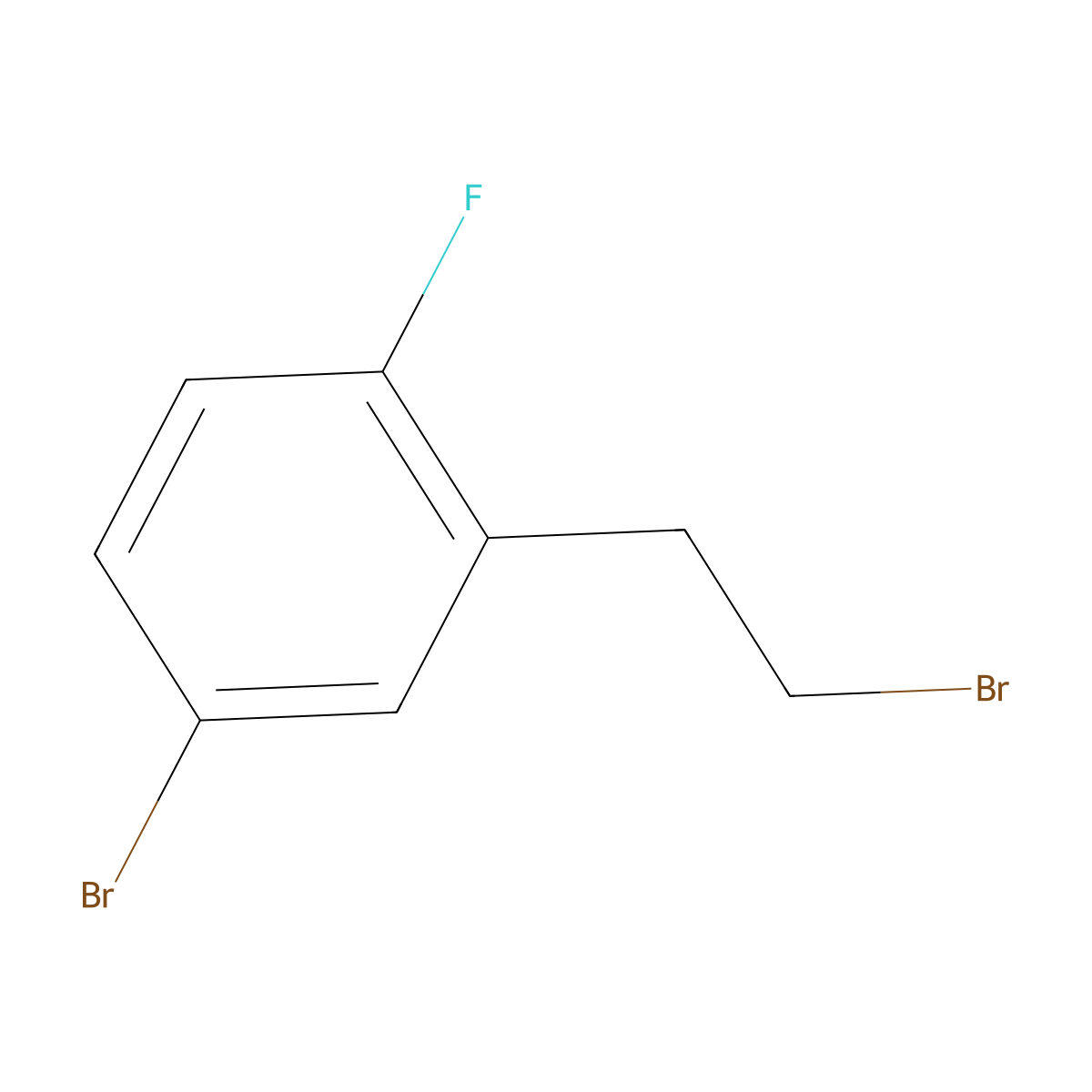 4-Bromo-2-(2-bromoethyl)-1-fluorobenzene molecular structure, CAS 1342537-02-3