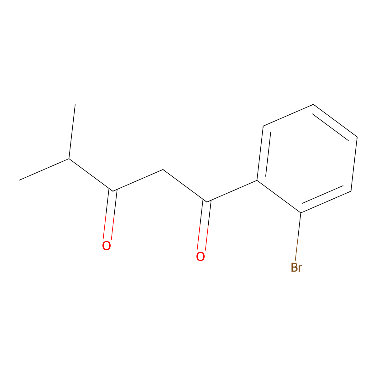 1-(2-Bromophenyl)-4-methylpentane-1,3-dione molecular structure, CAS 1342537-87-4