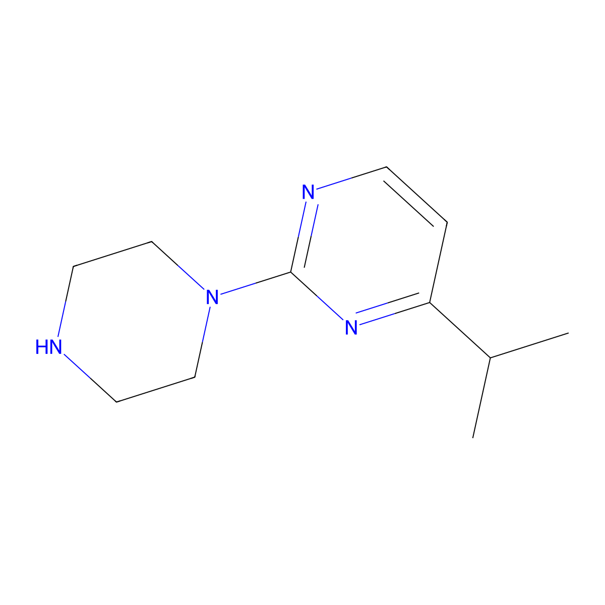 2-(Piperazin-1-yl)-4-(propan-2-yl)pyrimidine molecular structure, CAS 1342539-22-3