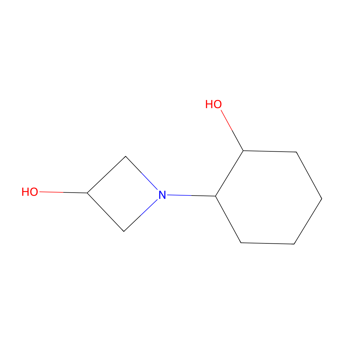 1-(2-Hydroxycyclohexyl)azetidin-3-ol molecular structure, CAS 1342540-35-5