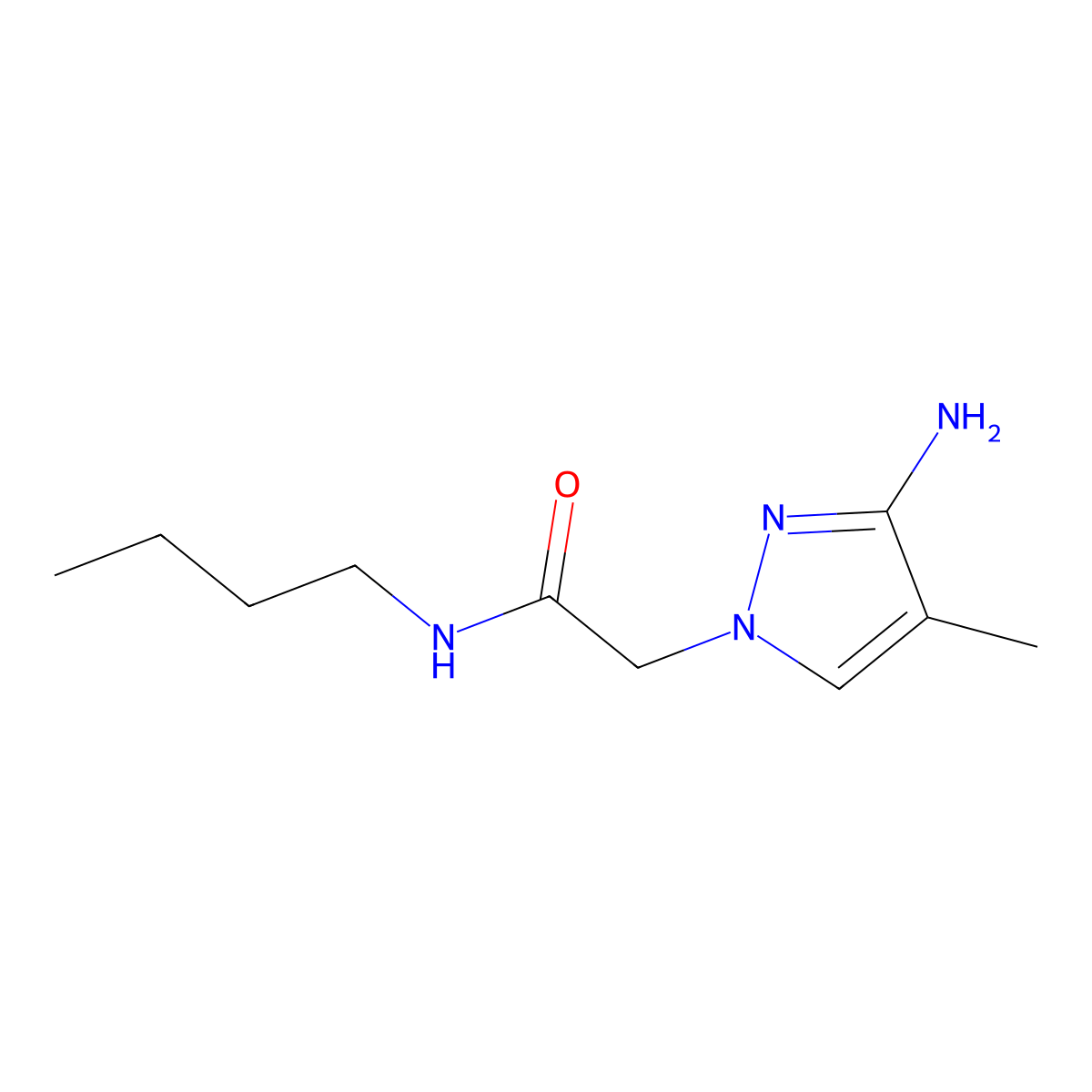 2-(3-Amino-4-methyl-1h-pyrazol-1-yl)-N-butylacetamide molecular structure, CAS 1342542-52-2