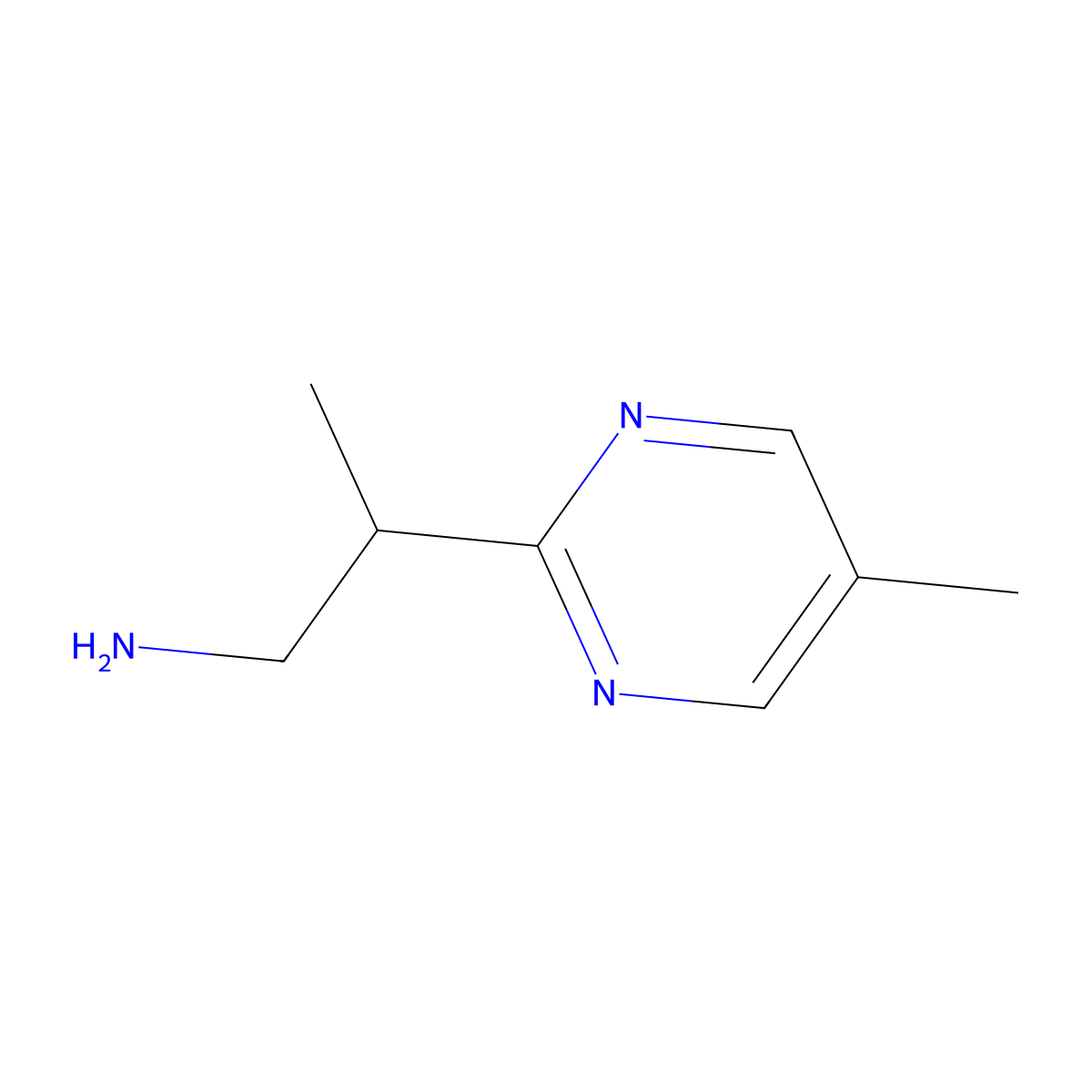 2-(5-Methylpyrimidin-2-yl)propan-1-amine molecular structure, CAS 1342543-28-5