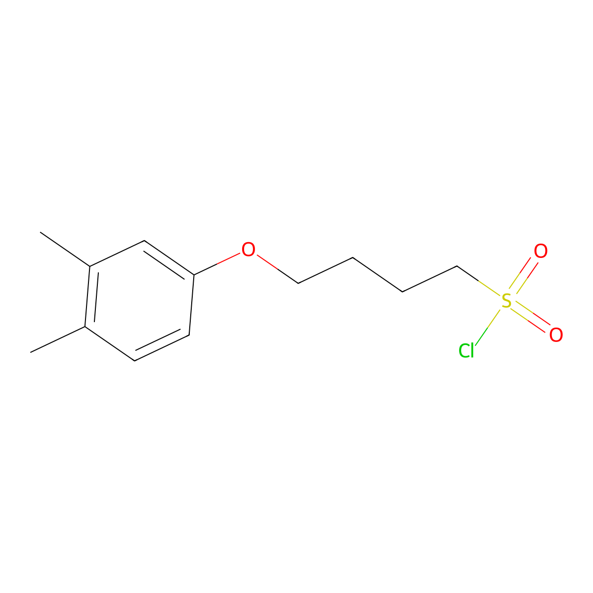 4-(3,4-Dimethylphenoxy)butane-1-sulfonyl chloride molecular structure, CAS 1342544-88-0