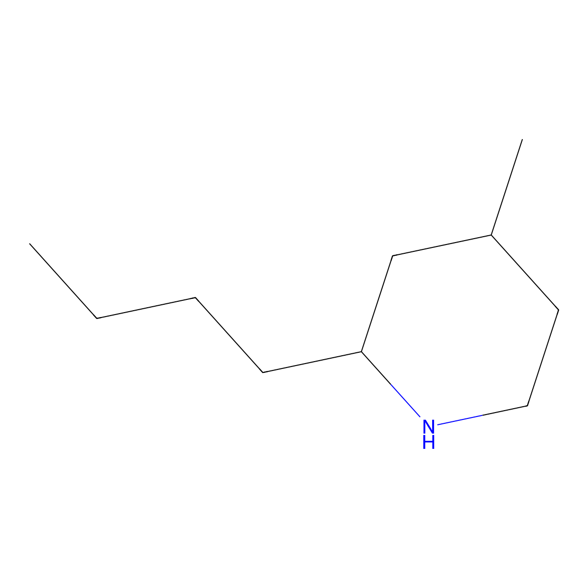 2-Butyl-4-methylpiperidine molecular structure, CAS 1342545-50-9