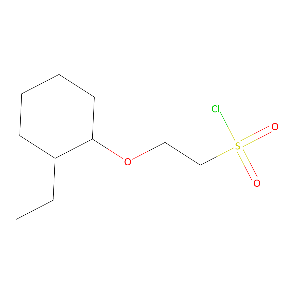 2-((2-Ethylcyclohexyl)oxy)ethane-1-sulfonyl chloride molecular structure, CAS 1342545-93-0