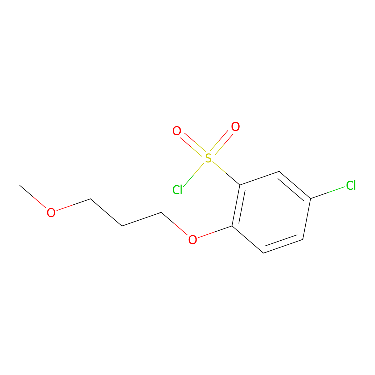 5-Chloro-2-(3-methoxypropoxy)benzene-1-sulfonyl chloride molecular structure, CAS 1342547-02-7