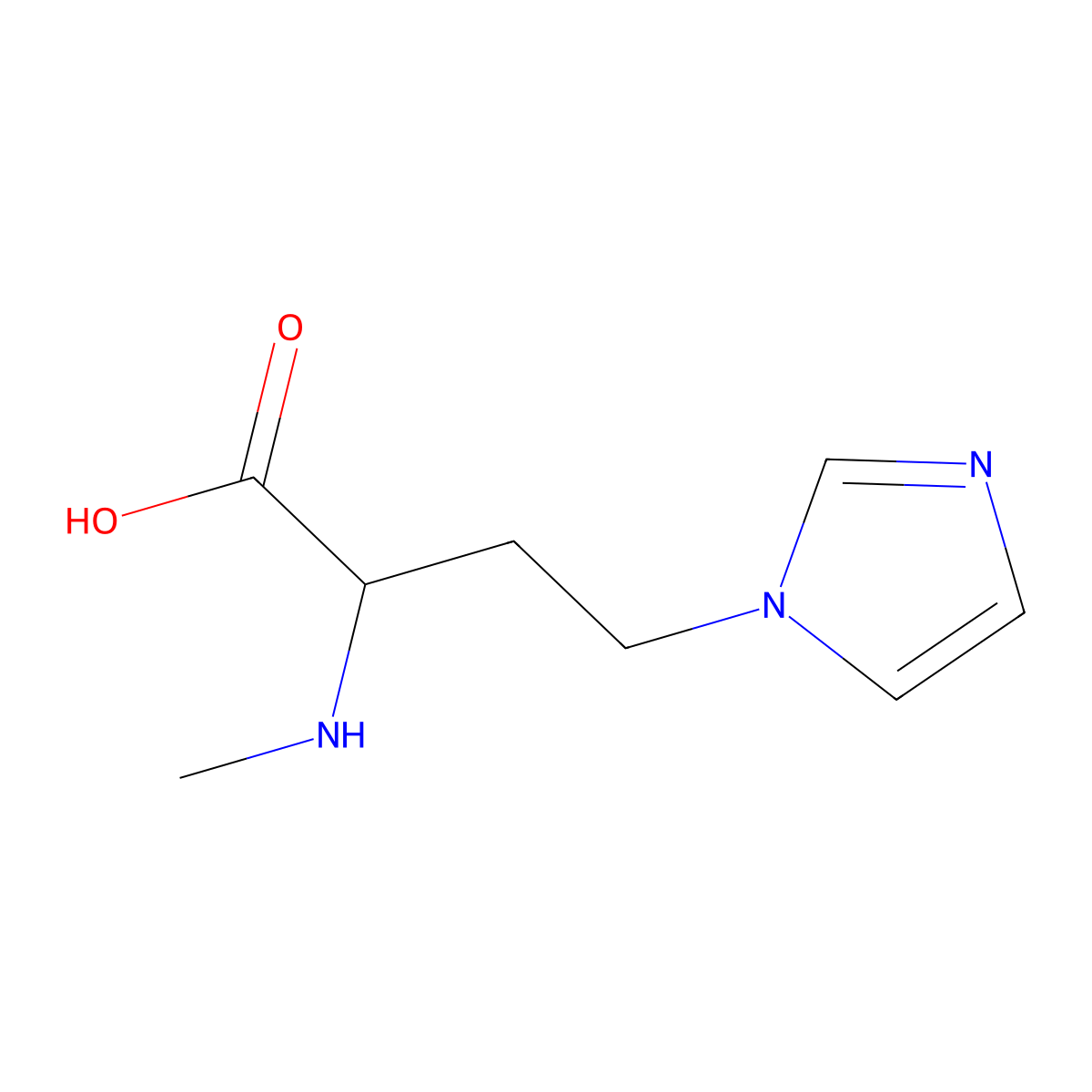 4-(1h-Imidazol-1-yl)-2-(methylamino)butanoic acid molecular structure, CAS 1342547-18-5