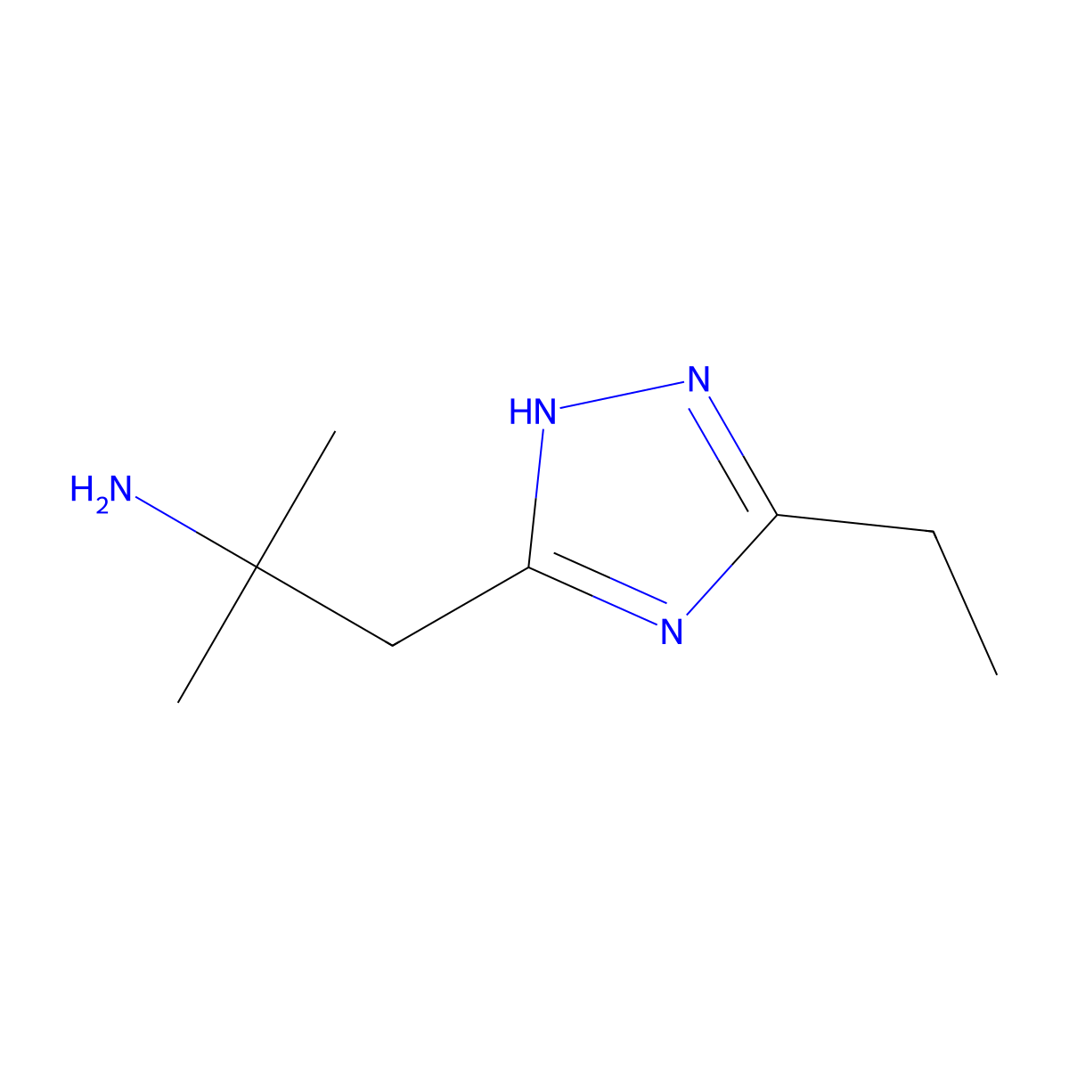 1-(3-ethyl-1H-1,2,4-triazol-5-yl)-2-methylpropan-2-amine molecular structure, CAS 1342548-18-8