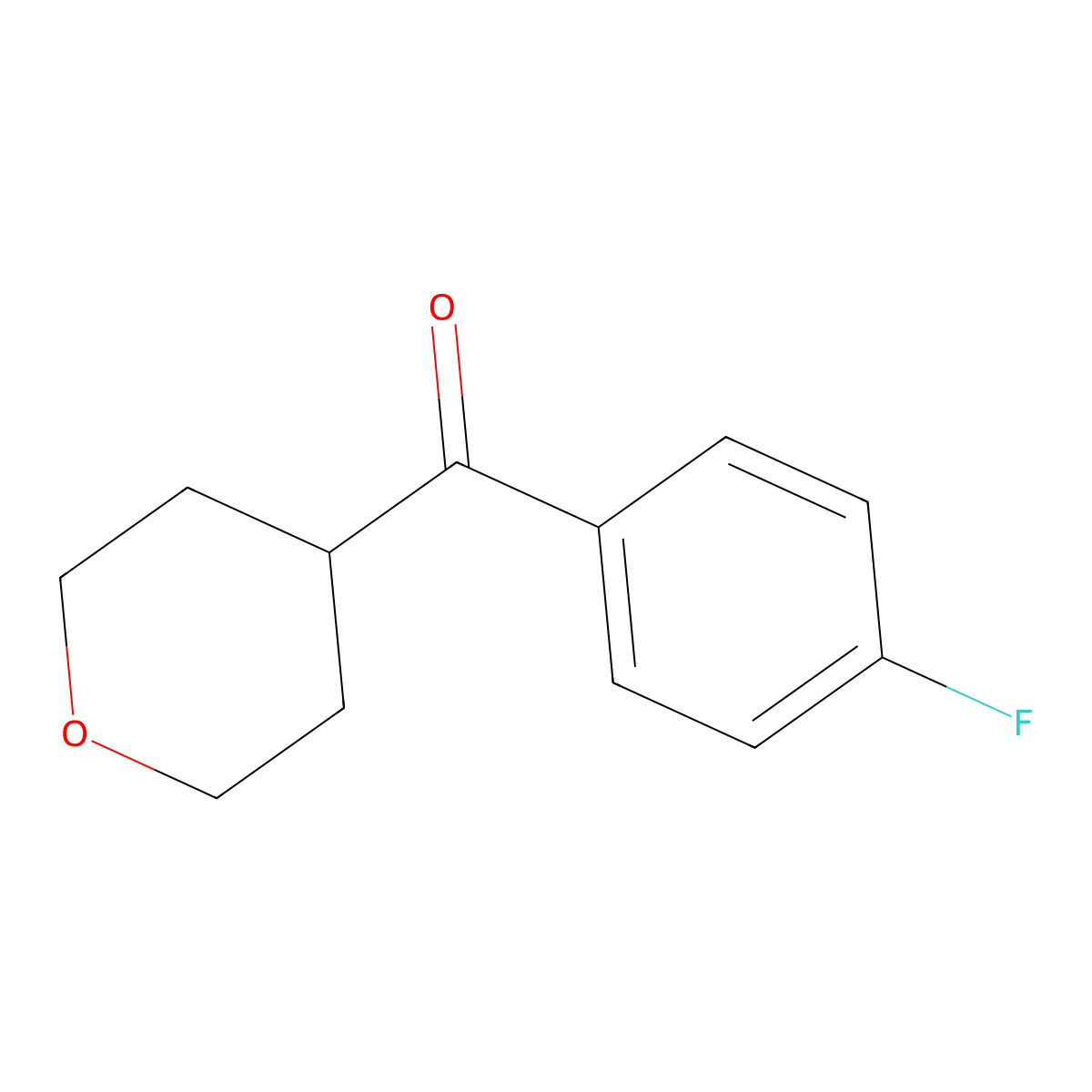 4-(4-Fluorobenzoyl)oxane molecular structure, CAS 1342548-85-9
