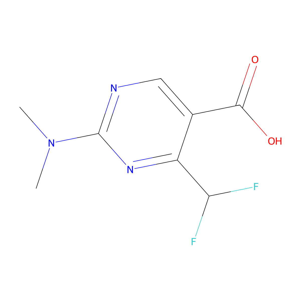 4-(Difluoromethyl)-2-(dimethylamino)pyrimidine-5-carboxylic acid molecular structure, CAS 1342548-89-3