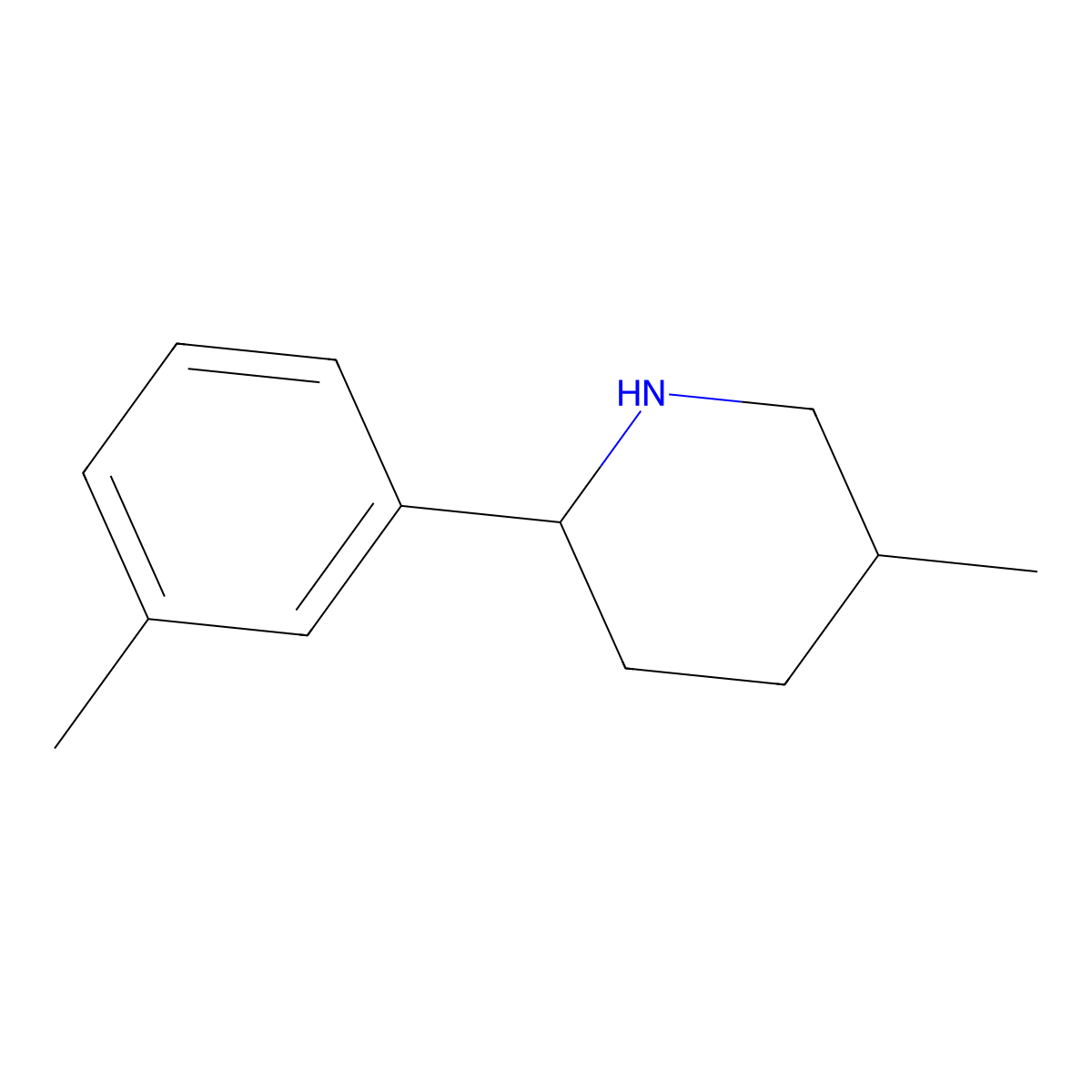 5-Methyl-2-(3-methylphenyl)piperidine molecular structure, CAS 1342549-25-0